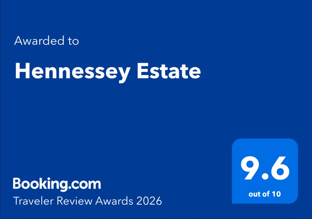 Booking.com Traveller Review Award 2026, Hennessey Estate, rated 9.6 out of 10