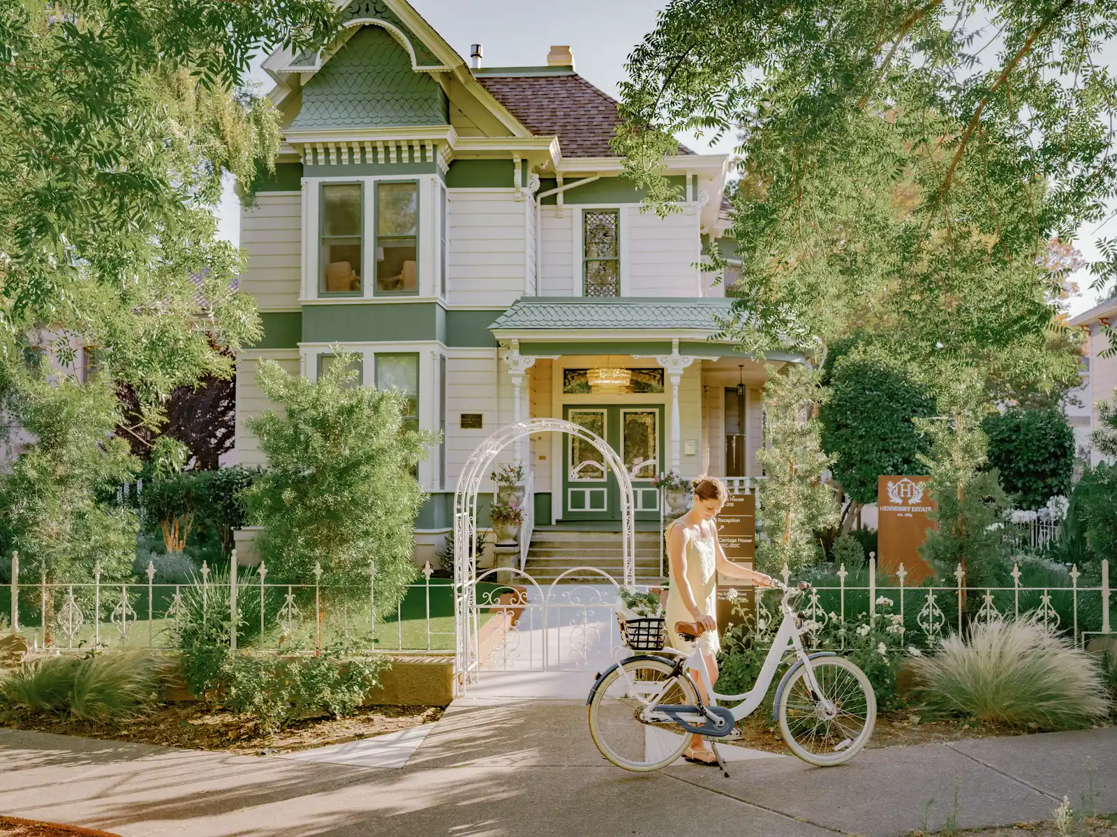 Hennessey Estate's Victorian home, sunlit pool, and individually decorated guest rooms